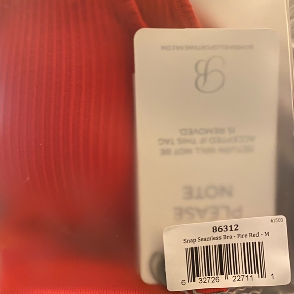 SNAP SEAMLESS BRA FIRE RED SIZE M NWOT BOMBSHELL - Picture 4 of 4